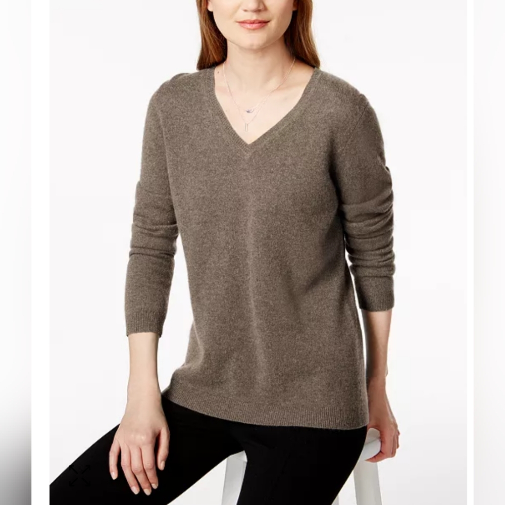 Charter Club Cashmere gold metallic sweater size medium